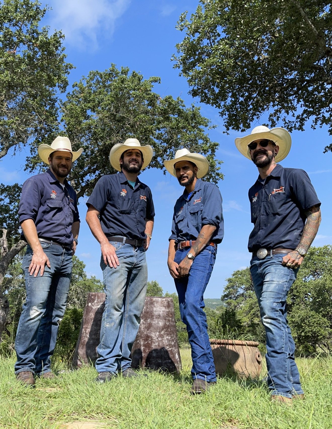 Early Smith & Sons crew wearing cowboy hats